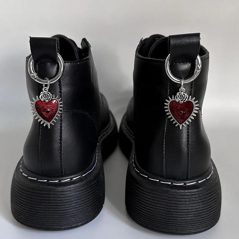 2PCS Hollow Star Pendant Titanium Steel Shoe Chain, Trendy Hip Hop Punk Studded DIY Shoe Accessory for Martin Boots, Cool Party Decoration