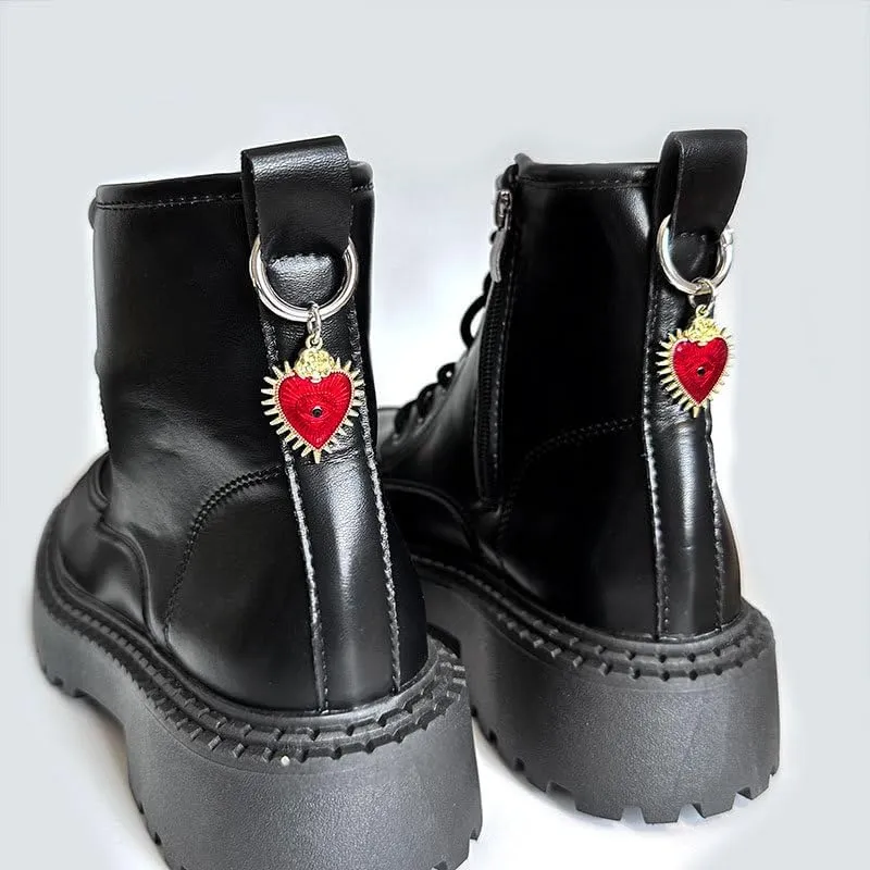 2PCS Hollow Star Pendant Titanium Steel Shoe Chain, Trendy Hip Hop Punk Studded DIY Shoe Accessory for Martin Boots, Cool Party Decoration