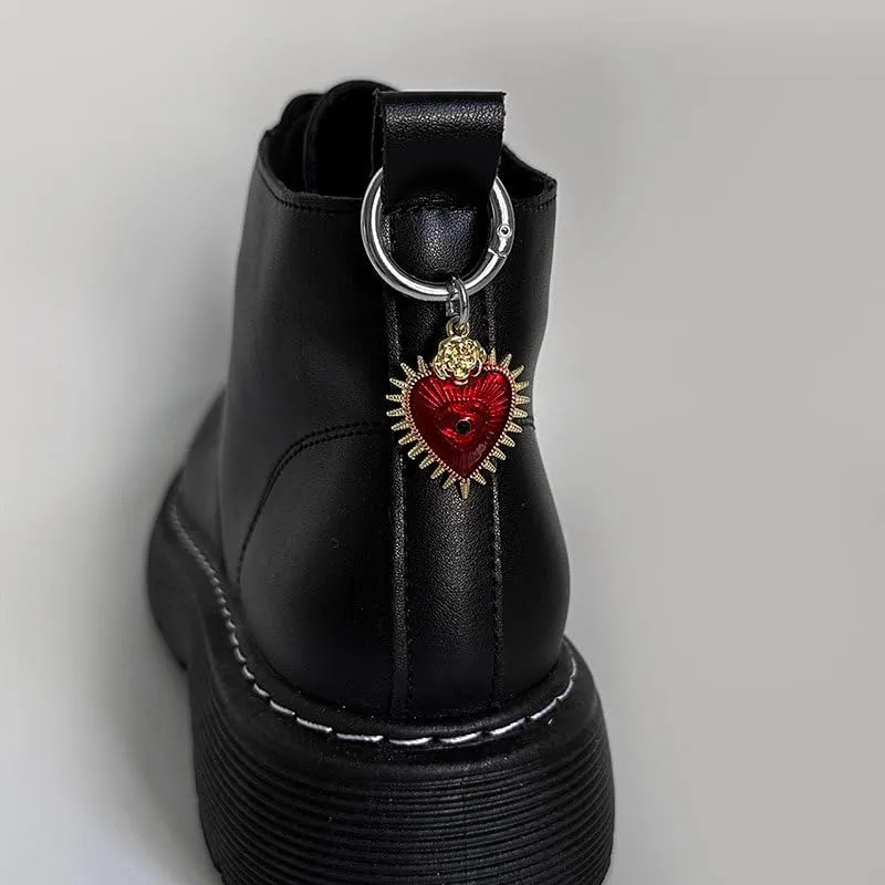 2PCS Hollow Star Pendant Titanium Steel Shoe Chain, Trendy Hip Hop Punk Studded DIY Shoe Accessory for Martin Boots, Cool Party Decoration