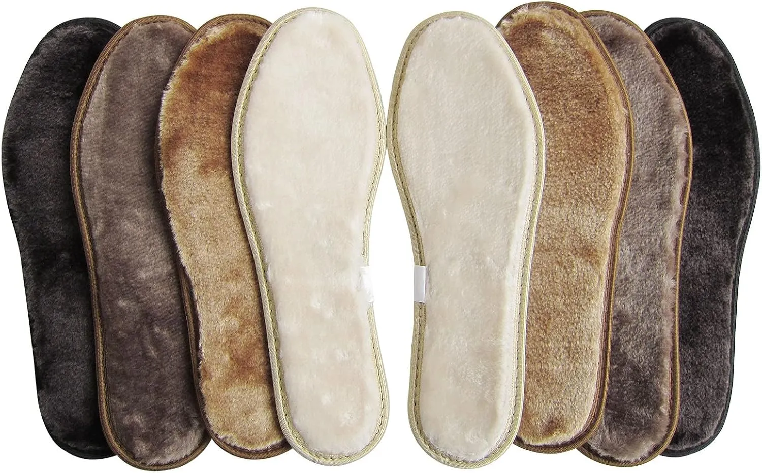 4 Pairs Thick Warm Shoe Inserts for Women Fleece Shearing Insoles for Women Faux Wool Insoles for Slipper Winter Warm Insoles for Boots, Womens 8 M US/Mens 7 M US