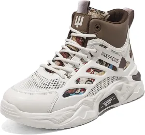 and Breathable Wide Basketball Shoes for Men, Also Ideal for Running and Walking. Extra Wide High - top Sneakers with Ankle Support, Combining Trend and Comfort (Blue,10)