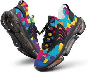 Autism Awareness Puzzle Men's Running Shoes Lightweight Walking Shoe Breathable Sneaker