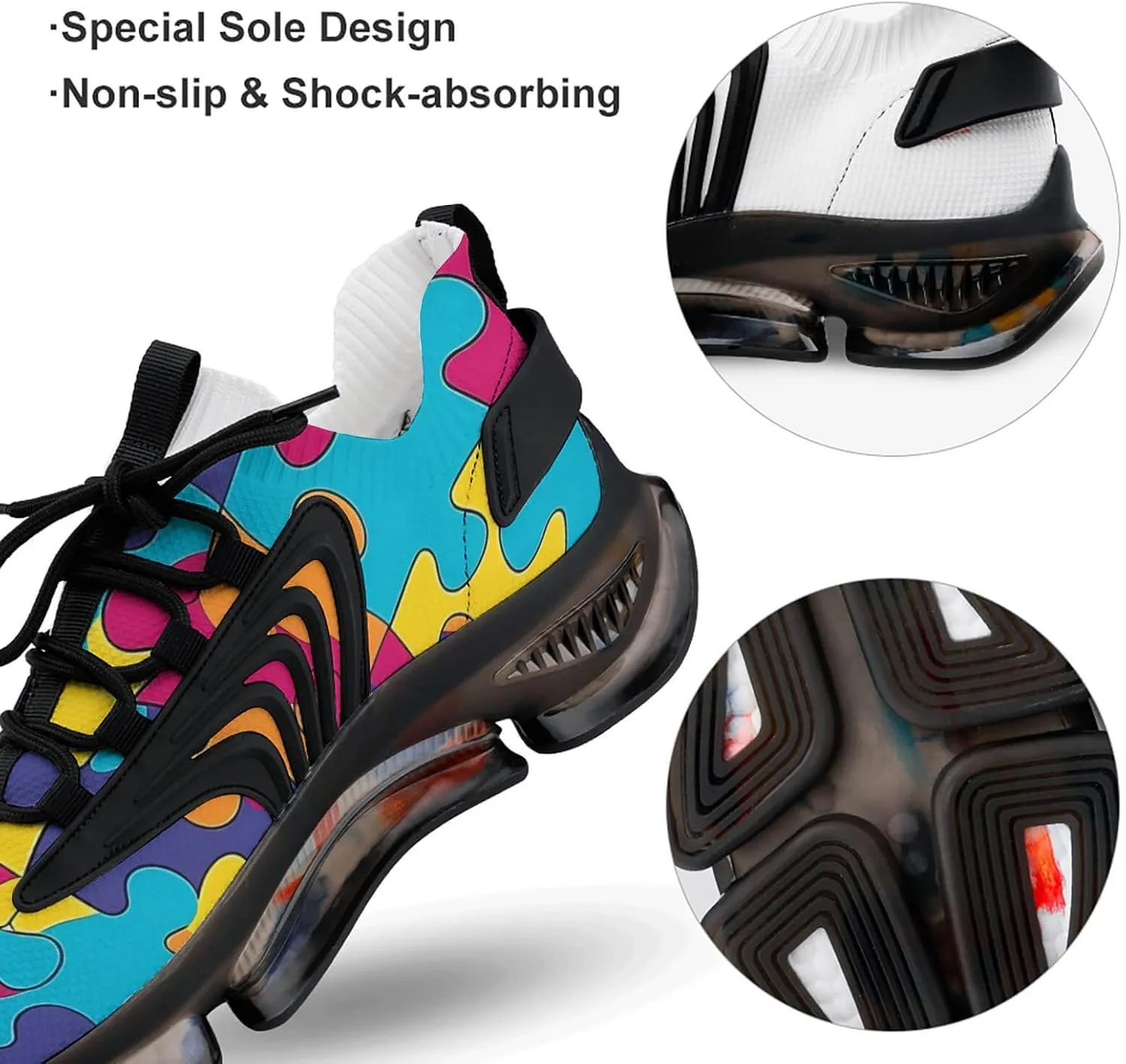 Autism Awareness Puzzle Men's Running Shoes Lightweight Walking Shoe Breathable Sneaker