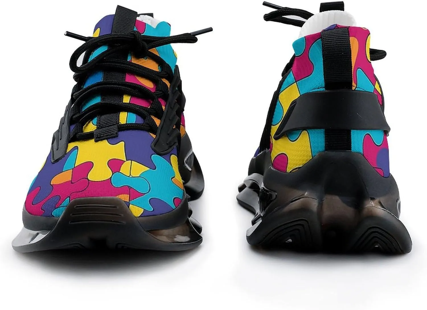 Autism Awareness Puzzle Men's Running Shoes Lightweight Walking Shoe Breathable Sneaker