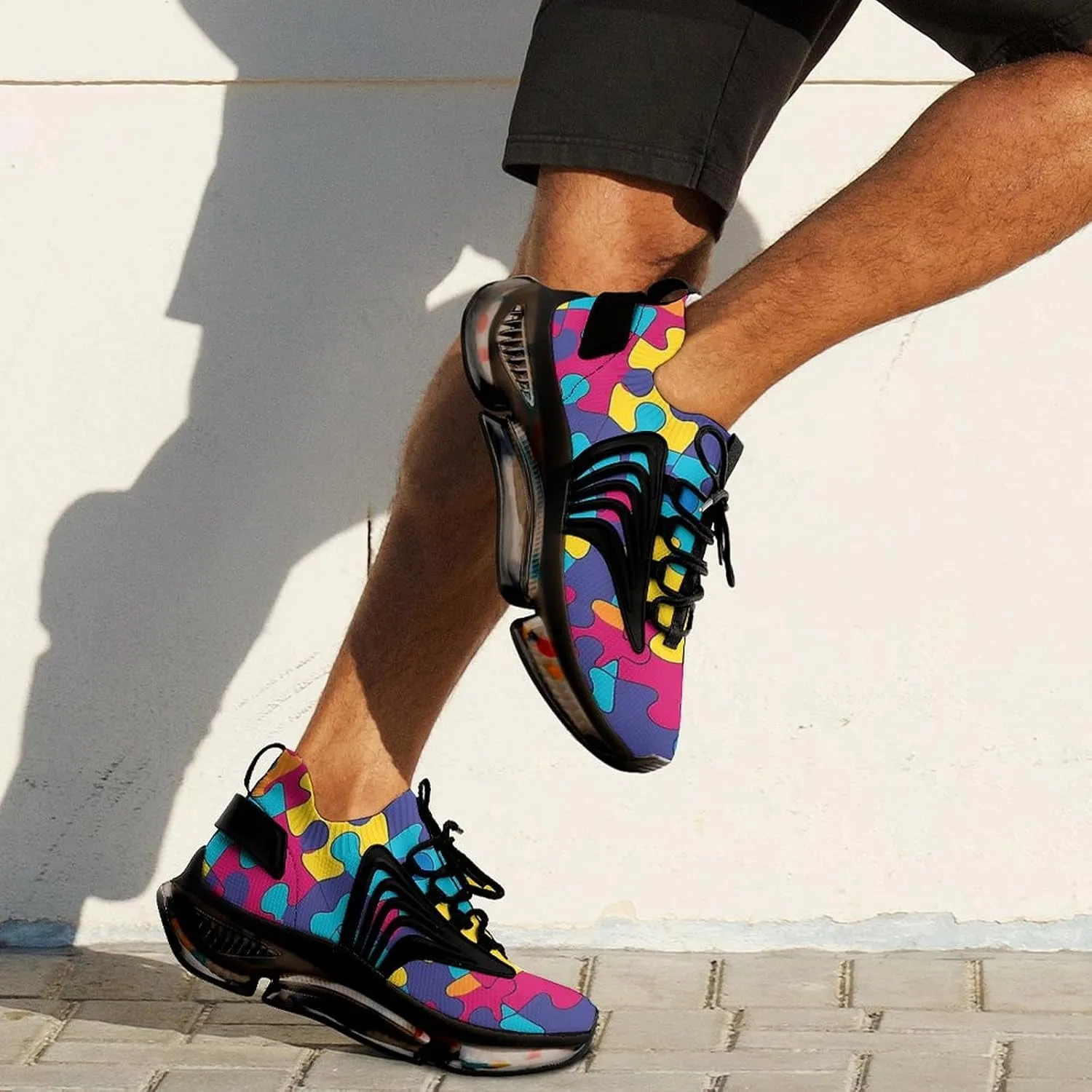 Autism Awareness Puzzle Men's Running Shoes Lightweight Walking Shoe Breathable Sneaker