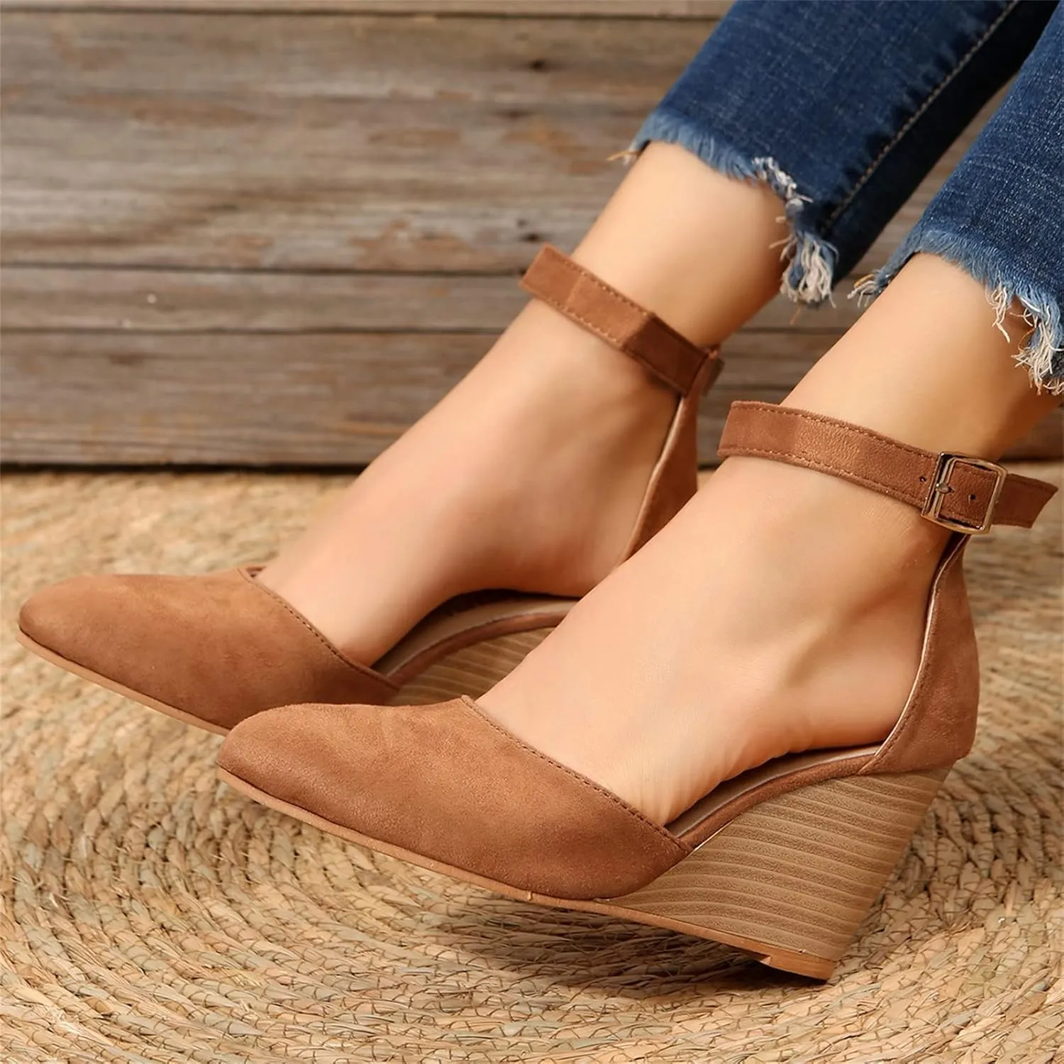 Black Closed Toe Heels for Women Chunky Heel Comfortable Pointed Toe Ankle Strap Wedding Business Dressy Shoes Women Comfort Strappy Slip-On Low Heels Sandals 