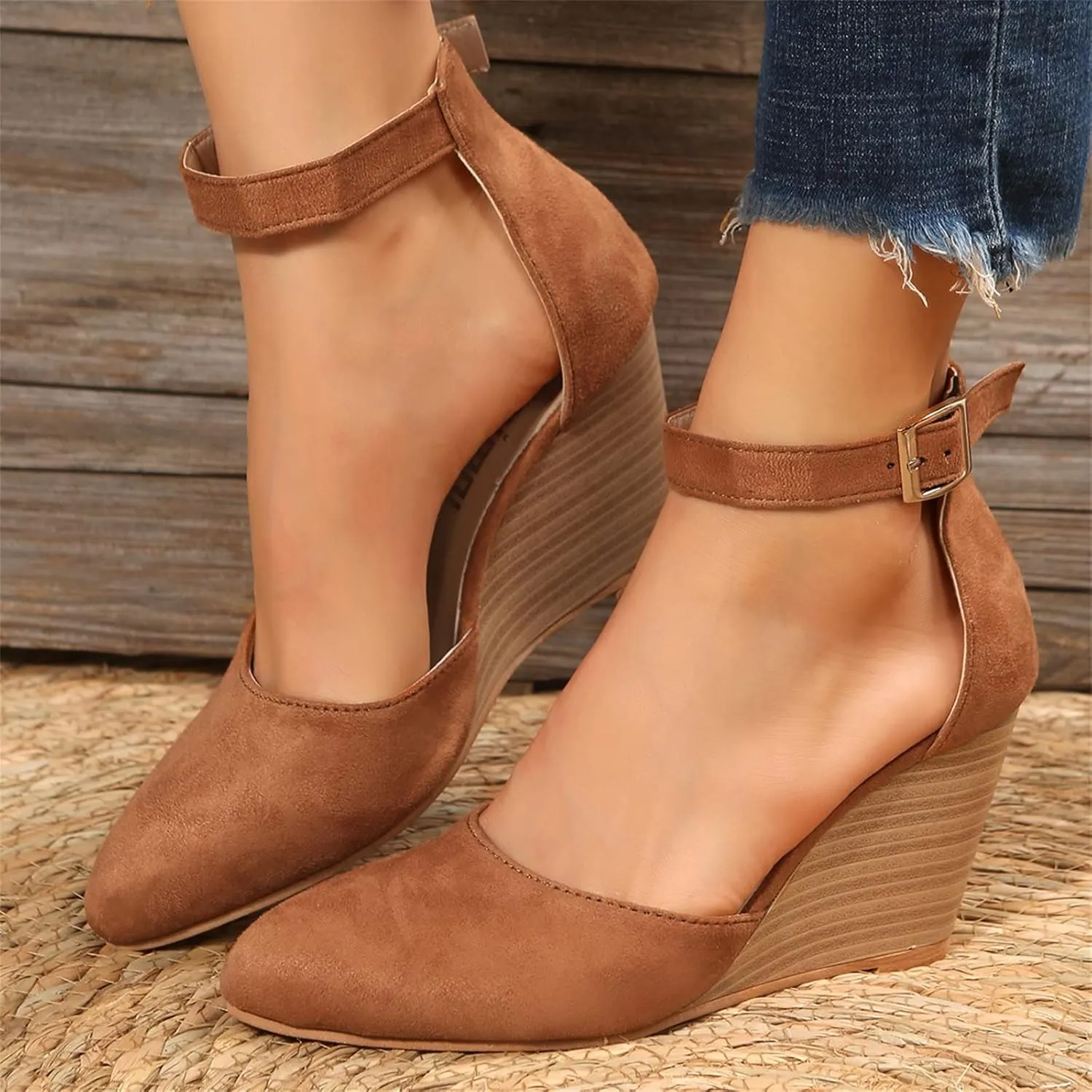 Black Closed Toe Heels for Women Chunky Heel Comfortable Pointed Toe Ankle Strap Wedding Business Dressy Shoes Women Comfort Strappy Slip-On Low Heels Sandals 