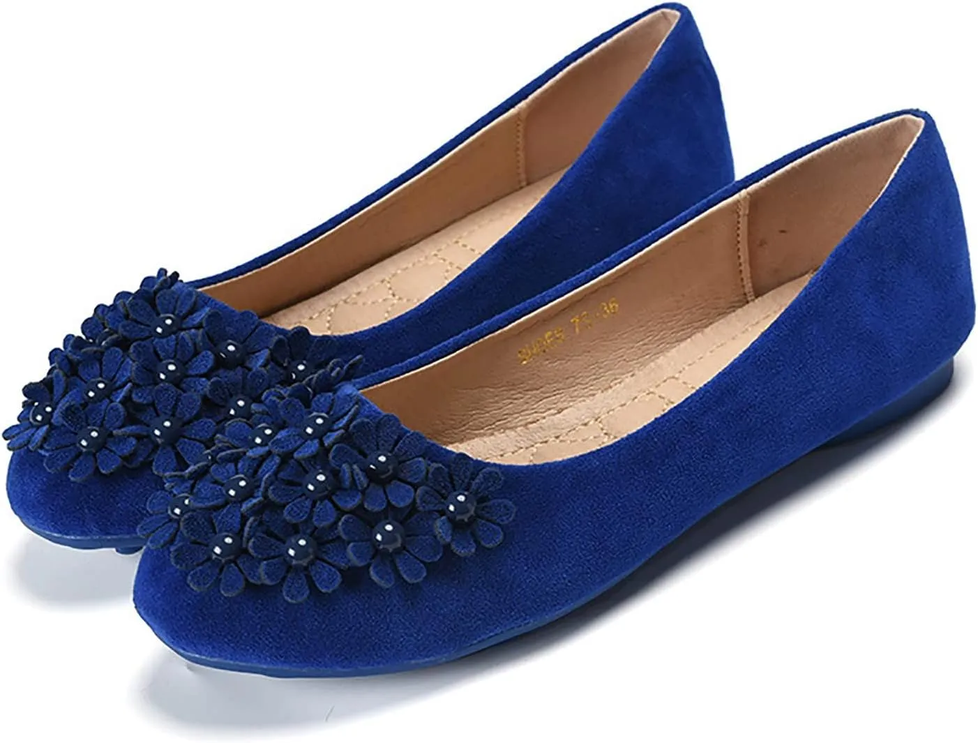 Business Casual Shoes Women Ladies Singles Shoes Flat Flower Pearl Decoration Casual Slip On Work