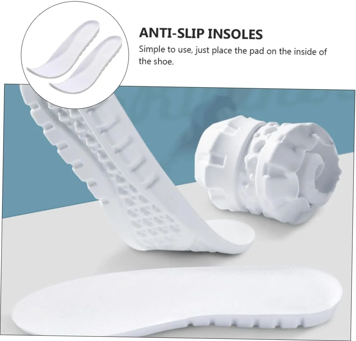 Cushion Pads for Shoes 1 Pair of Breathable Foot Care Insoles Arch Support for Men Women Anti-Slip for Running Work Casual Hiking Shoes