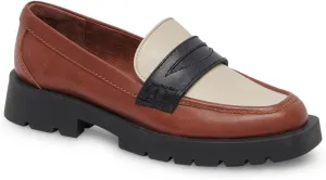Dolce Vita Womens ELIAS Suede Raised Square Toe Loafers Brown 6 Medium (B,M)