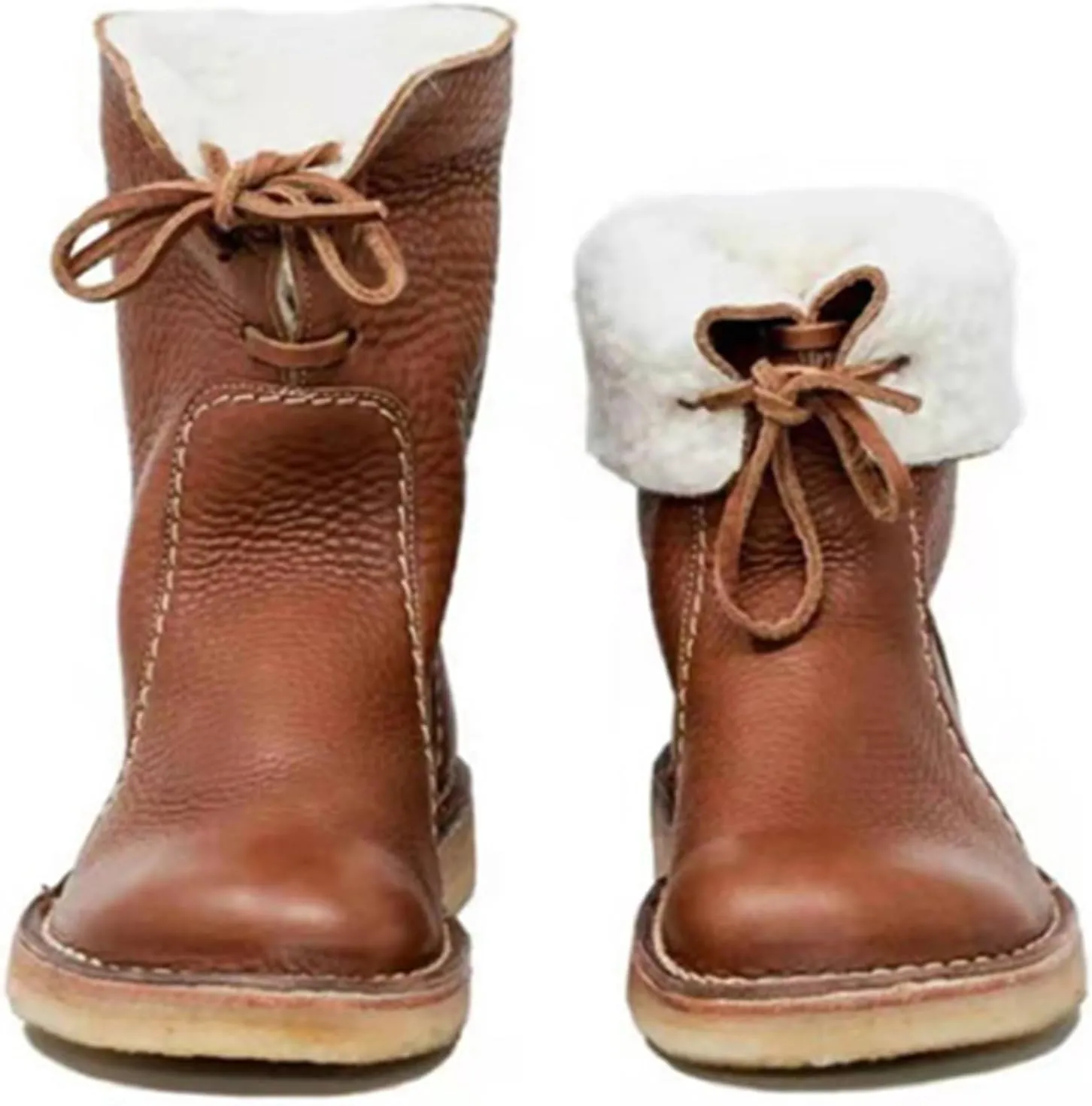 Fall Boots Womens Ankle Booties Slip On Winter Snow Boots Warm Fur Lining Comfortable Fashion Booties