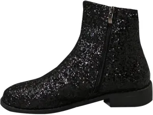 Fashion Glitter Ankle Boots Women Sparkly Zipper Low Heel Booties Shoes Round Toe Sequin Short Boot Mid Calf Bootie Wide Width Booties For Women Todays Deals In Clearance