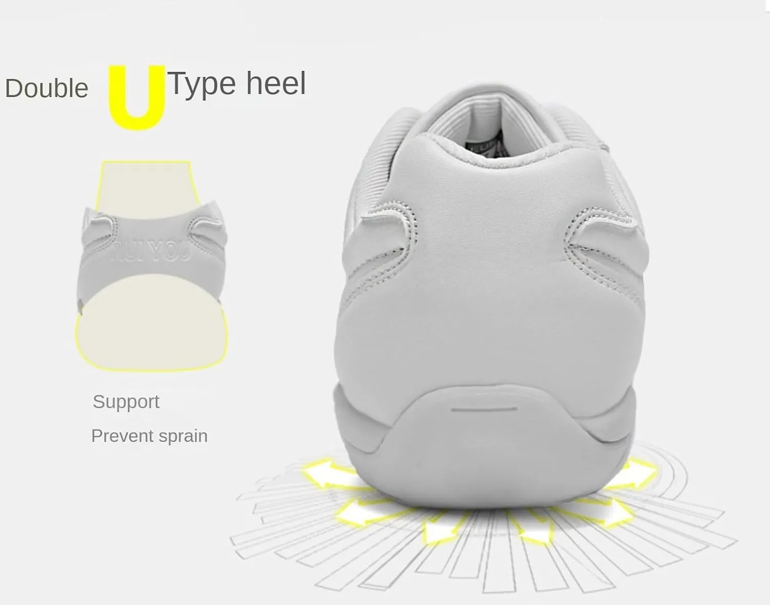 Girl & Youth White Soft Aerobics Shoes Cheerleading Sport Dance Shoes Training Cheer Shoes