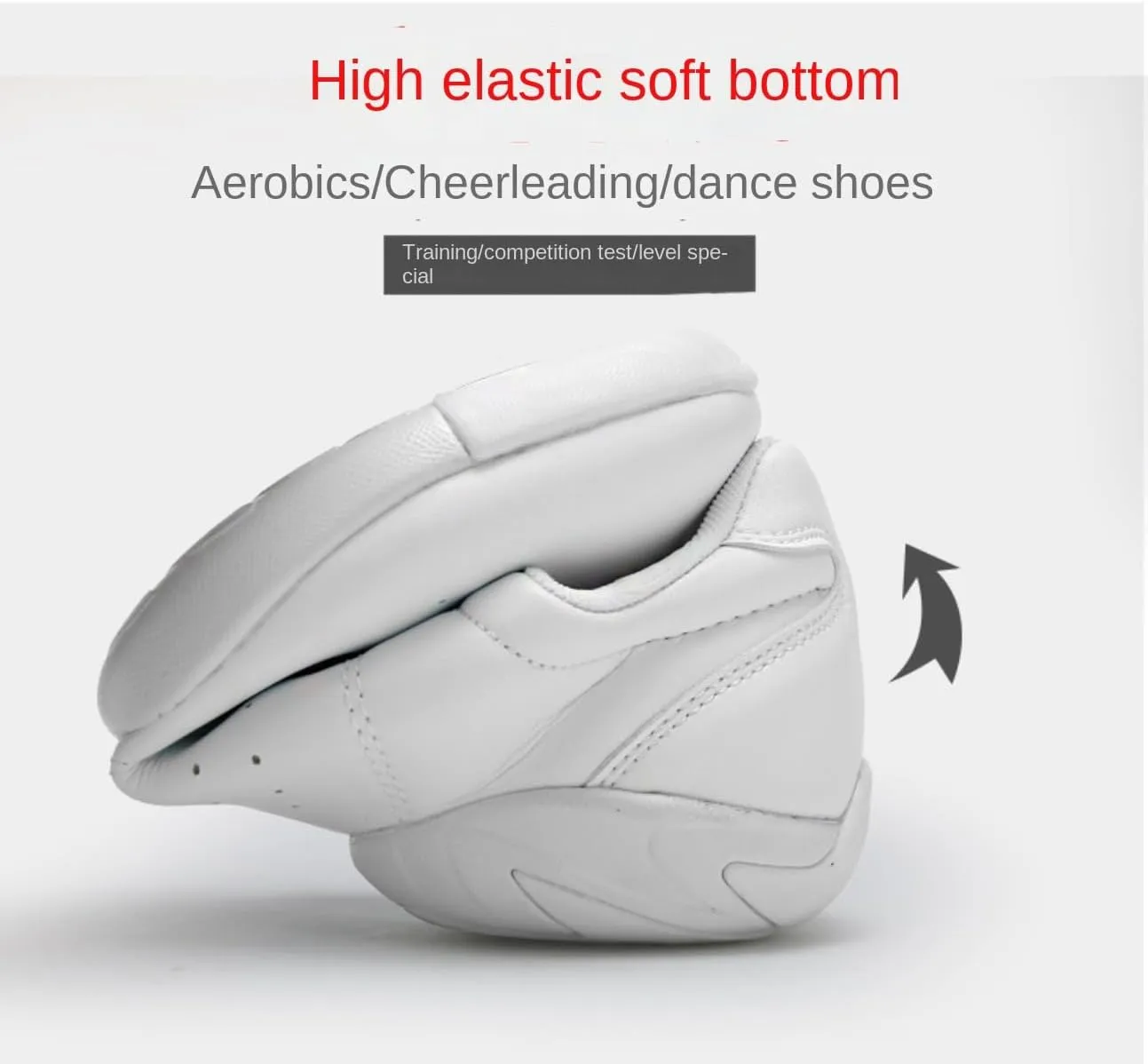 Girl & Youth White Soft Aerobics Shoes Cheerleading Sport Dance Shoes Training Cheer Shoes
