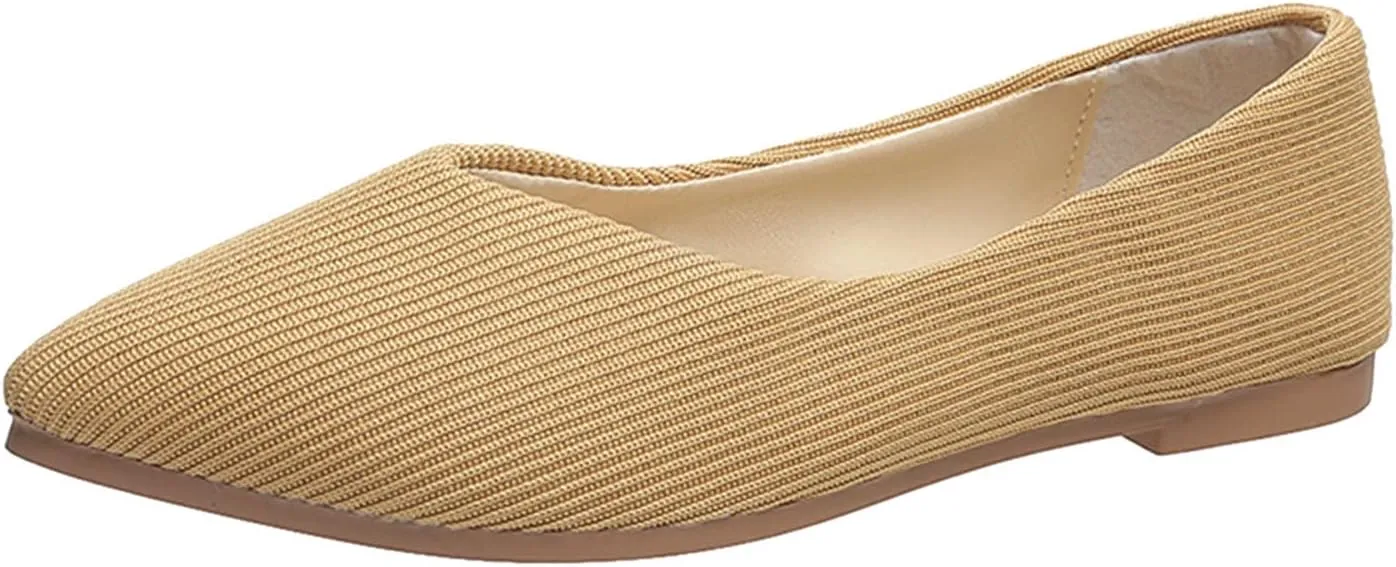 Girl Loafers Dress Shoes Ladies Fashion Solid Color Breathable Cloth Pointed Comfort Flat Casual Shoes Espadrilles Workout Gym Outdoor Shoes