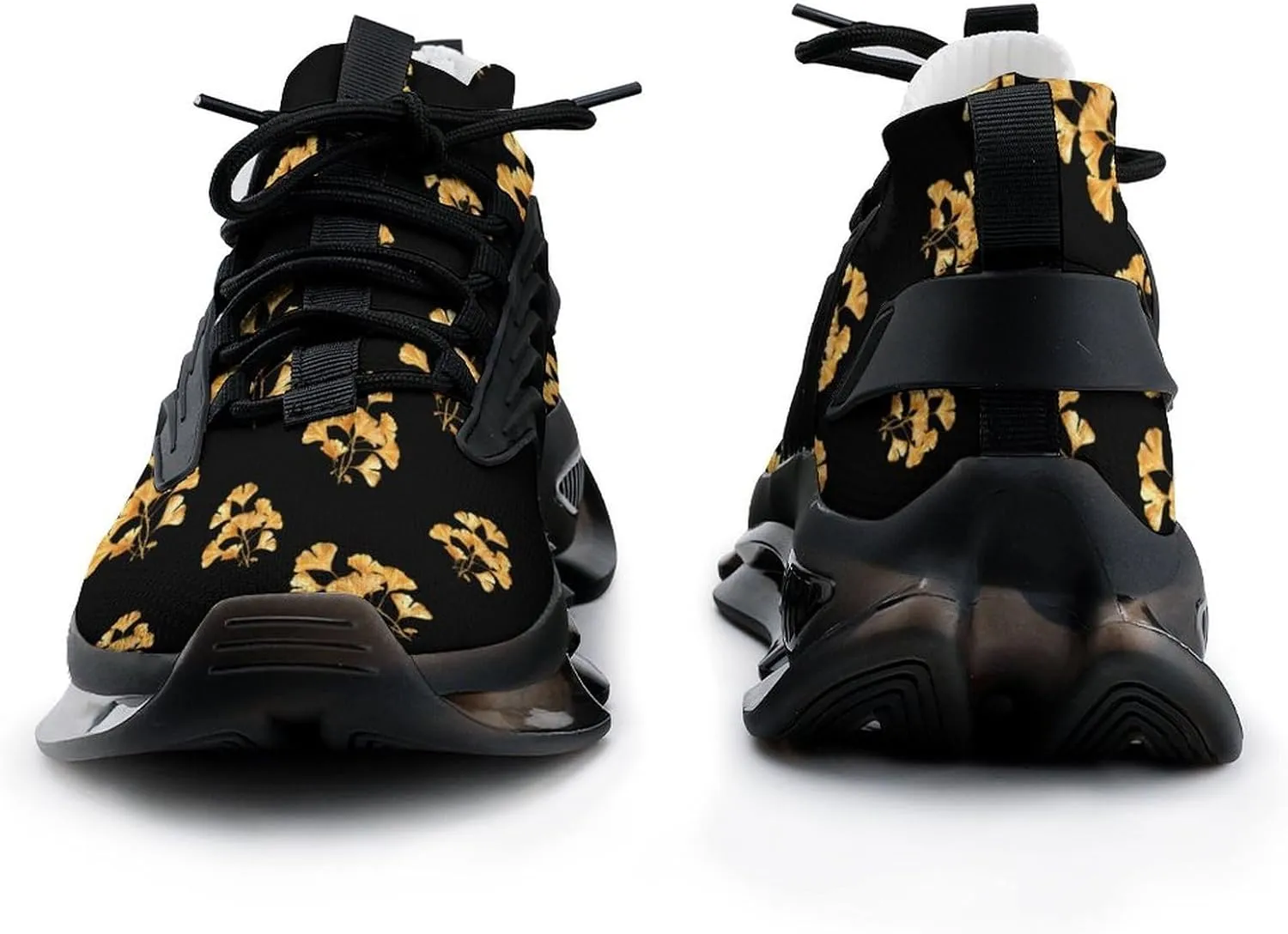 Golden Ginkgo Leaves Men's Running Shoes Lightweight Walking Shoe Breathable Sneaker