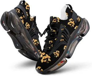 Golden Ginkgo Leaves Men's Running Shoes Lightweight Walking Shoe Breathable Sneaker