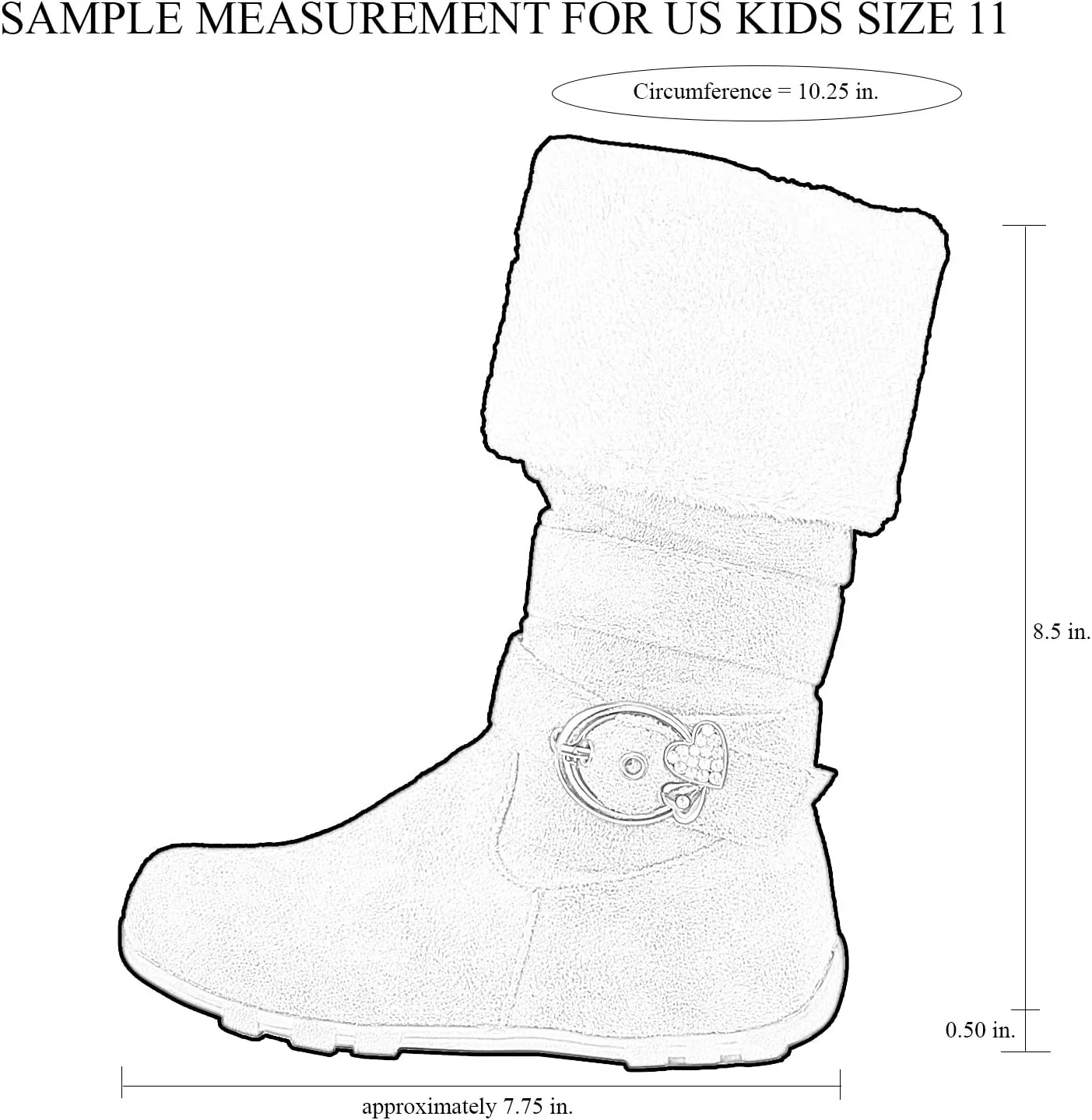 Kids Mid Calf Boots Fur Cuff Heart Buckle Accent Casual Comfort Shoes Pink