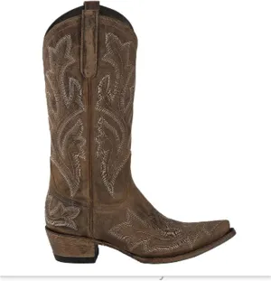 Lausiuoe Cowboy Boots For Women Knee High Wide Calf Pointed Toe Embroidered Western Cowgirl Style Chunky Heel Boot
