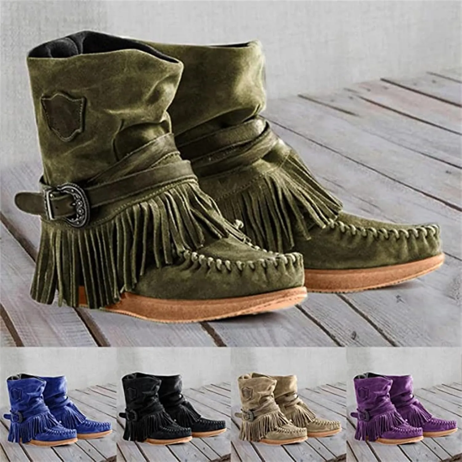 Lausiuoe Cowboy Boots For Women Wide Calf Wide Foot Knee High Western Cowgirl Style Embroidered Chunky Heel Fashion Boot