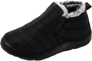 Lausiuoe Snow Boots For Women Waterproof Insulated Wide Width Winter Fur Lined Warm Slip On Ankle Booties Outdoor Shoes
