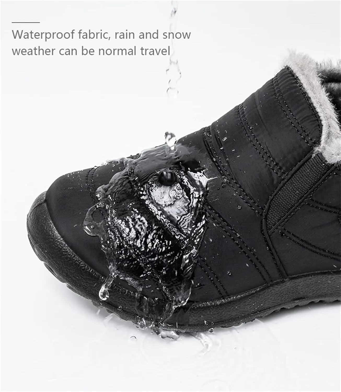 Lausiuoe Snow Boots For Women Waterproof Insulated Wide Width Winter Fur Lined Warm Slip On Ankle Booties Outdoor Shoes