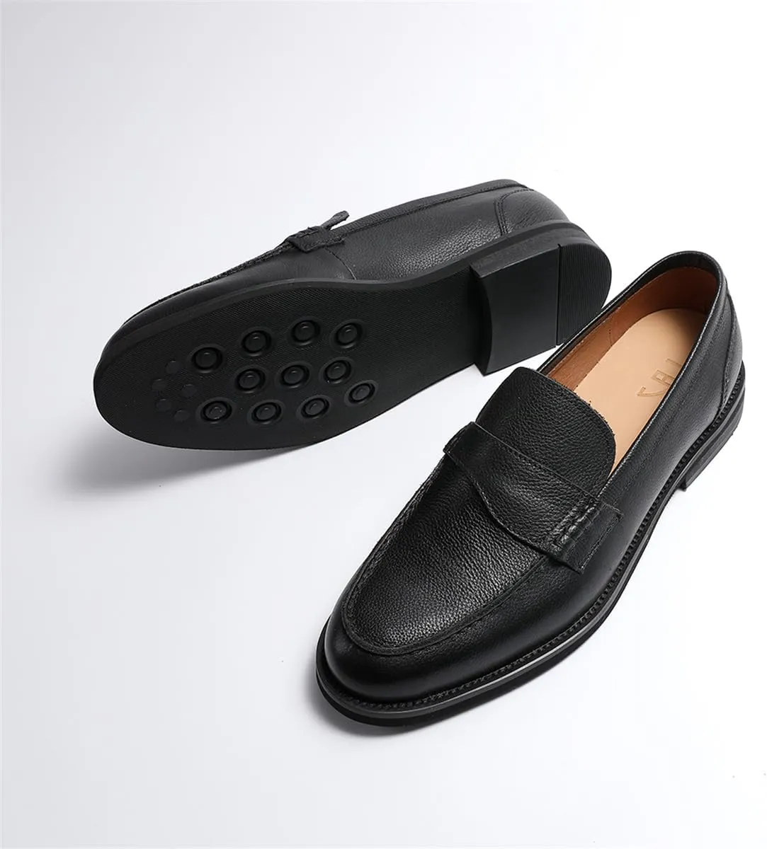 Loafers for Men - Genuine Leather Penny Loafers with Coin Slot | Classic Slip-On Dress Shoes for Business & Casual