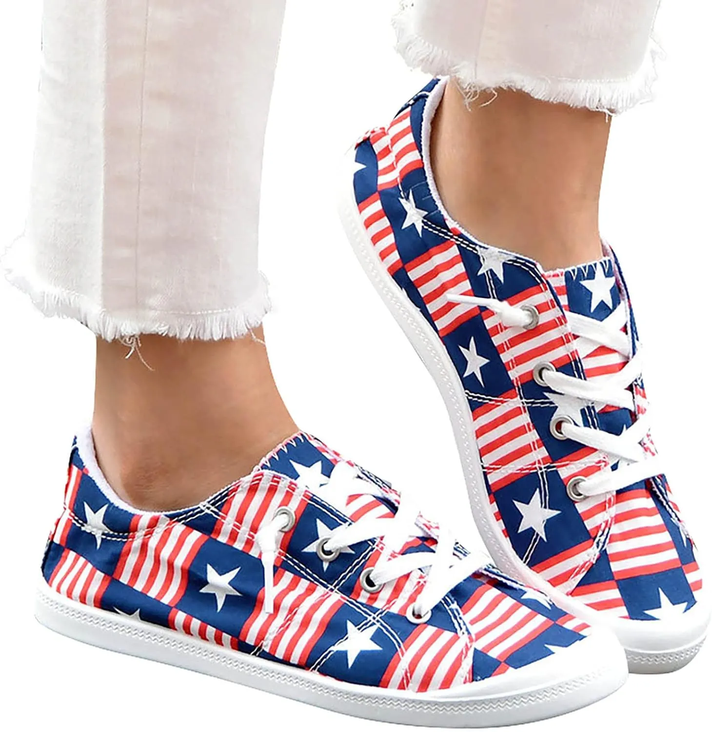Loafers for Women Comfort Lace-Up Slip-On Walking Shoes Classic Flat Women's Sneakers