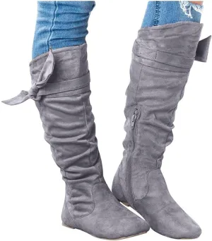Masbird Boots for Women Fall Winter Dressy Knee High Boots Fashion Square Heel Comfy Warm Platform Long Boots Wide Calf Boots