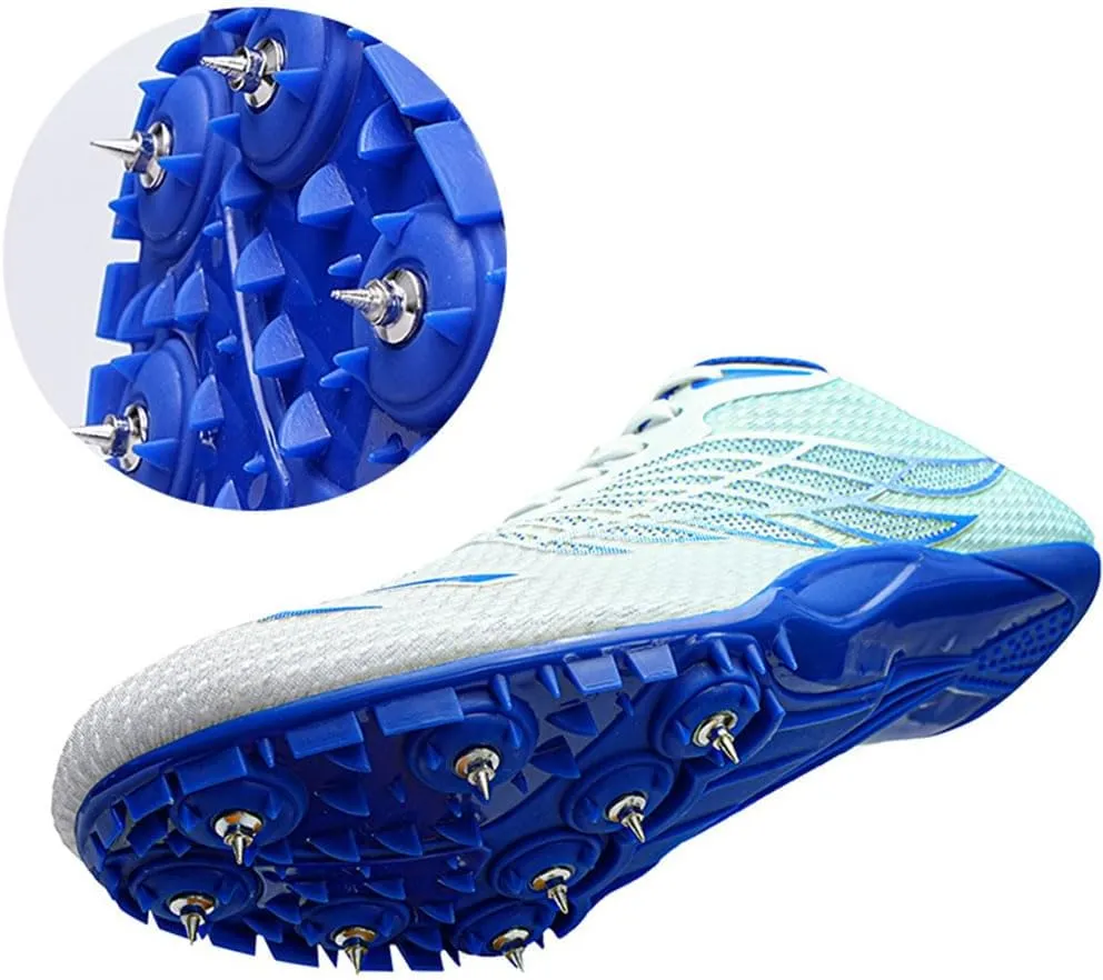 Maylrvjv Men's Track and Field Shoes Breathable Comfortable Track Spikes Racing Jumping Sprint Running Sneakers