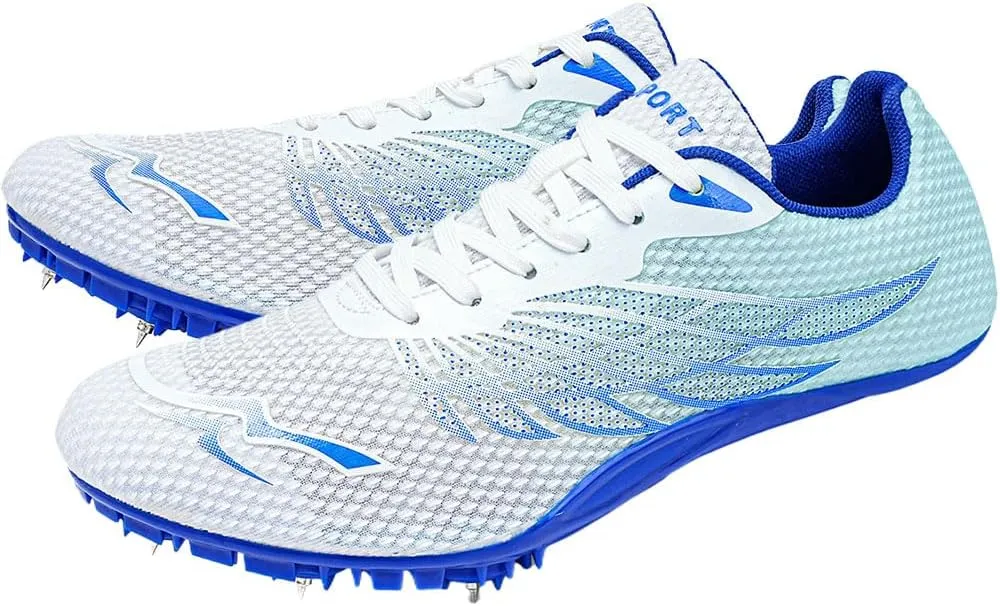 Maylrvjv Men's Track and Field Shoes Breathable Comfortable Track Spikes Racing Jumping Sprint Running Sneakers