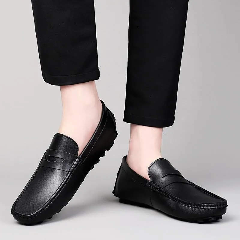Men Prom Loafers Faux Leather Uniform Party Solid Color Round Toe Slip-on