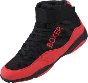 Men Women Boxing Sneaker, Breathable Wrestling Shoes Boxers Trainer Boxing Boots Non-Slip Weightlifting Fitness Shoes