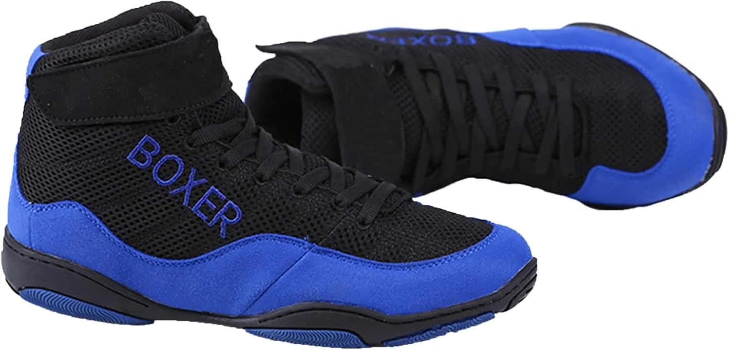 Men Women Boxing Sneaker, Breathable Wrestling Shoes Boxers Trainer Boxing Boots Non-Slip Weightlifting Fitness Shoes