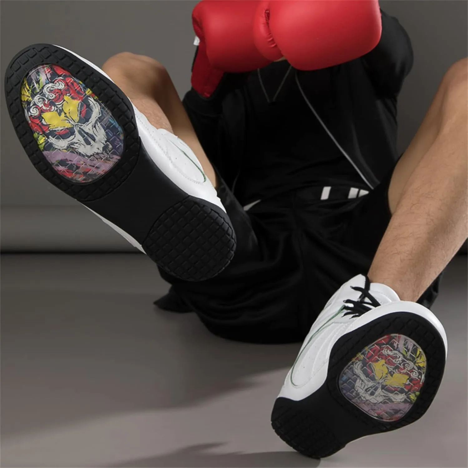 Men's Boxing Shoes, Teenagers Wrestling Fitness Shoes Non-Slip Kickboxing Sparring Boxers Trainers Breathable Boxing Sneakers