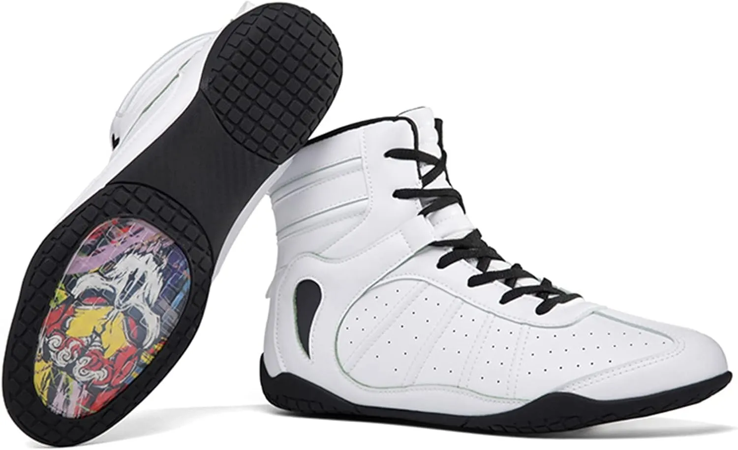 Men's Boxing Shoes, Teenagers Wrestling Fitness Shoes Non-Slip Kickboxing Sparring Boxers Trainers Breathable Boxing Sneakers