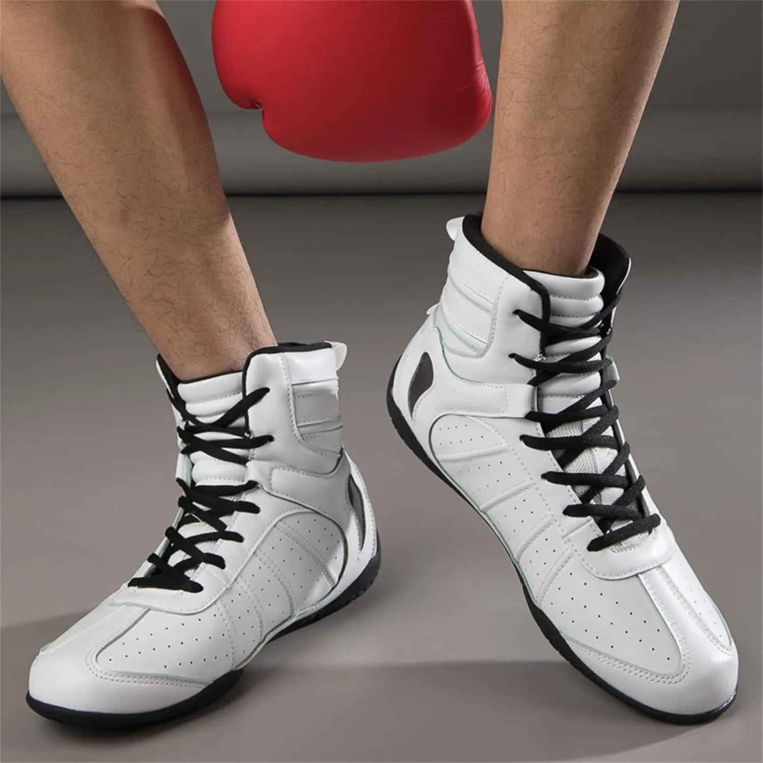 Men's Boxing Shoes, Teenagers Wrestling Fitness Shoes Non-Slip Kickboxing Sparring Boxers Trainers Breathable Boxing Sneakers