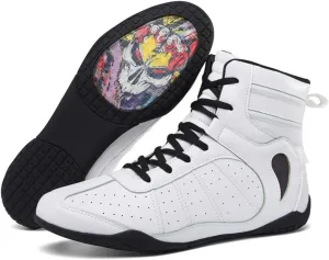 Men's Boxing Shoes, Teenagers Wrestling Fitness Shoes Non-Slip Kickboxing Sparring Boxers Trainers Breathable Boxing Sneakers