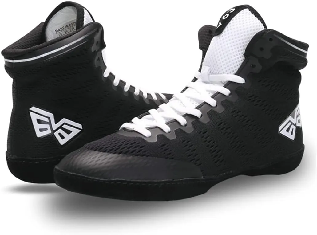 Mens Boxing Trainers, Bodybuilding Sneakers Casual Boxing Fitness Shoes Breathable Lightweight Wrestling Shoe