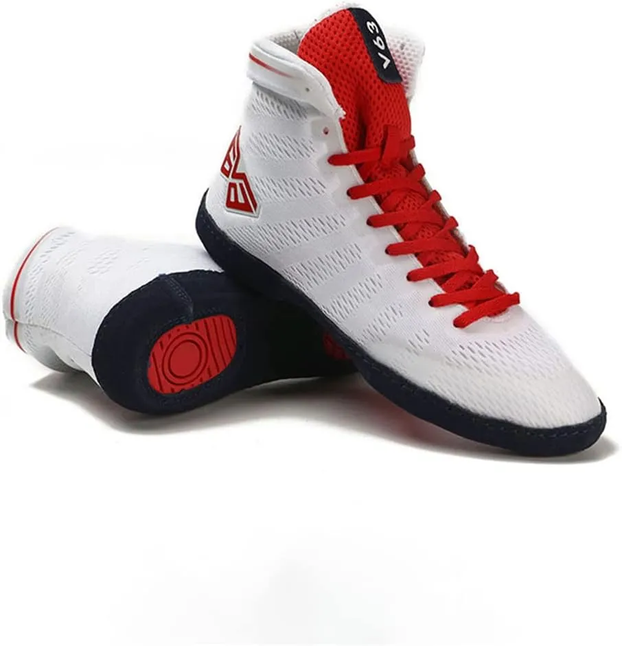 Mens Boxing Trainers, Bodybuilding Sneakers Casual Boxing Fitness Shoes Breathable Lightweight Wrestling Shoe