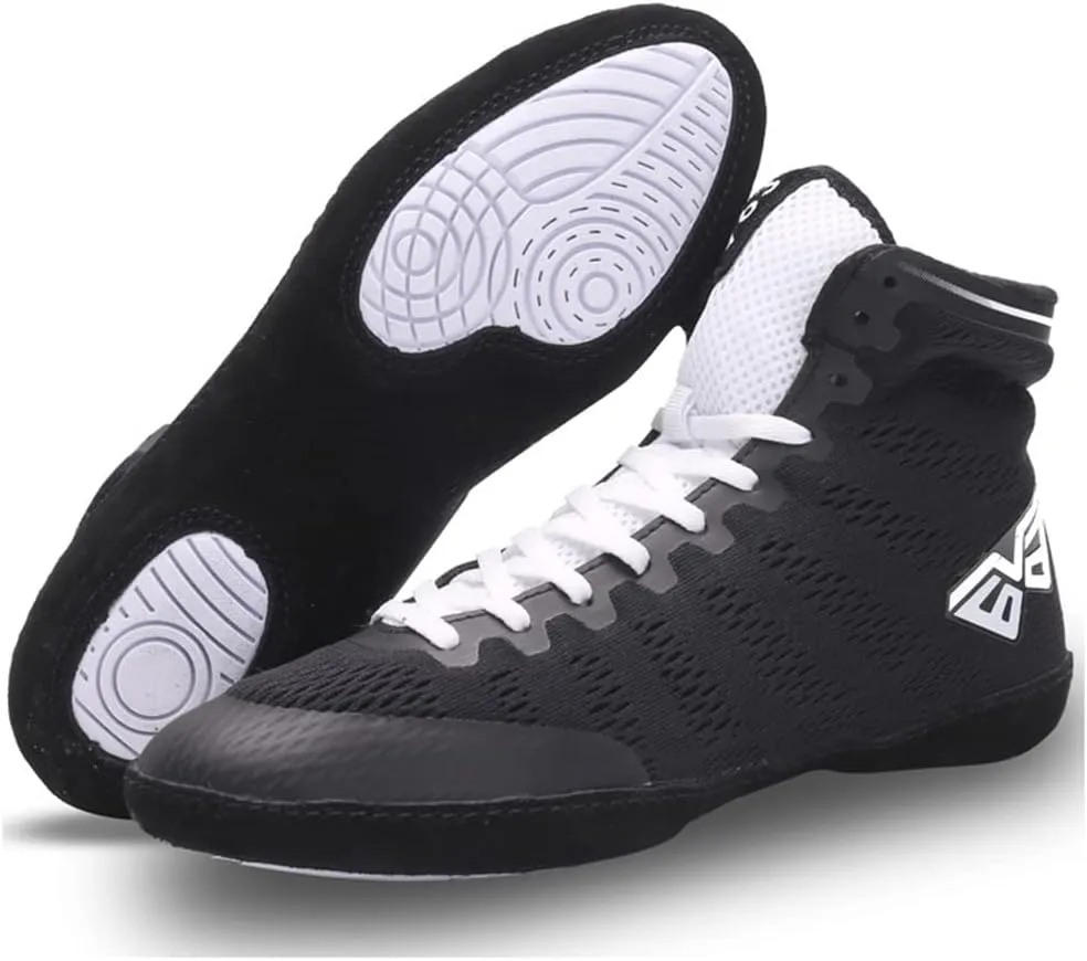 Mens Boxing Trainers, Bodybuilding Sneakers Casual Boxing Fitness Shoes Breathable Lightweight Wrestling Shoe