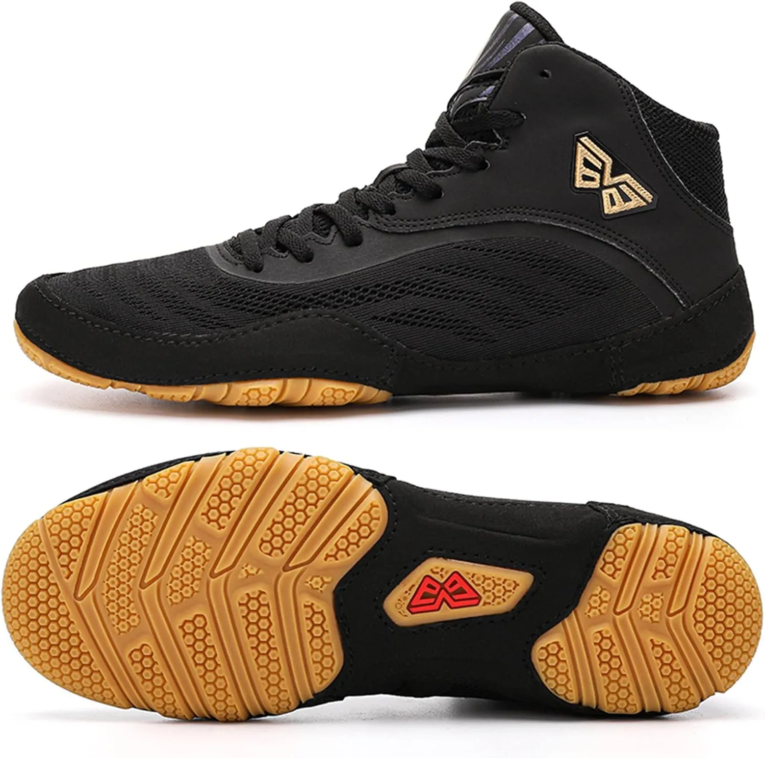 Mens Boxing Trainers Lightweight Breathable Weightlifting Sneakers Comfortable Wrestling Athletic Fitness Shoes