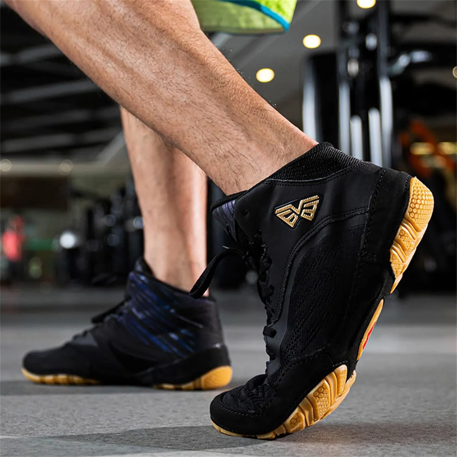 Mens Boxing Trainers Lightweight Breathable Weightlifting Sneakers Comfortable Wrestling Athletic Fitness Shoes