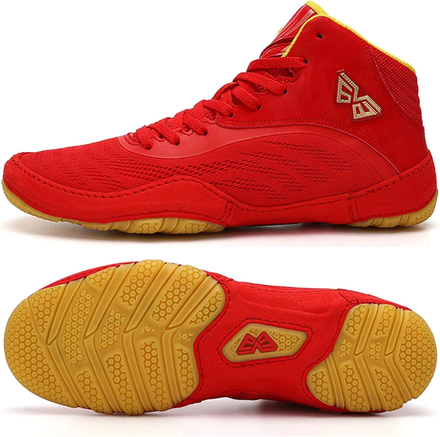Mens Boxing Trainers Lightweight Breathable Weightlifting Sneakers Comfortable Wrestling Athletic Fitness Shoes