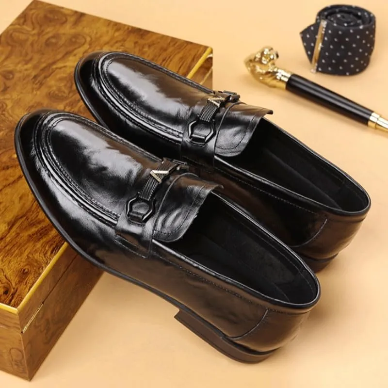 Men's Leather Slip-On Loafers for Driving Walking Wedding Outdoor Indoor Size