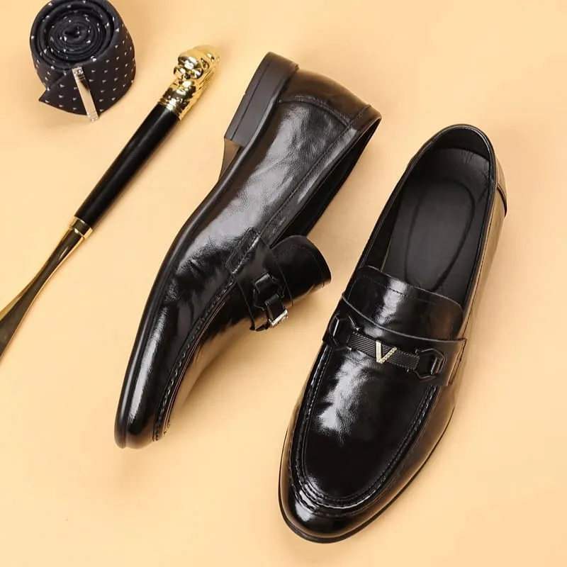 Men's Leather Slip-On Loafers for Driving Walking Wedding Outdoor Indoor Size