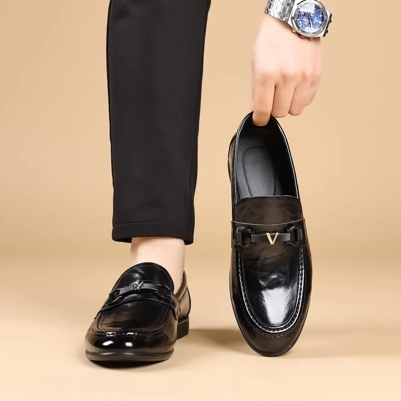 Men's Leather Slip-On Loafers for Driving Walking Wedding Outdoor Indoor Size