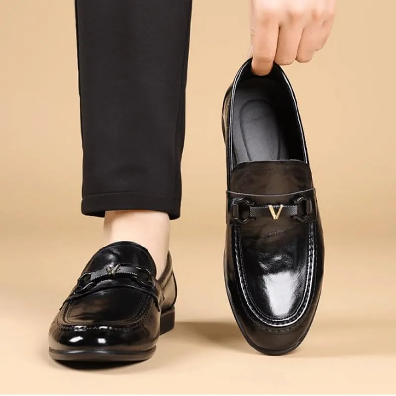Men's Leather Slip-On Loafers for Driving Walking Wedding Outdoor Indoor Size