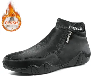 Men's Leather Sneakers, Soft Full-Grain Leather, Low Heel, Rubber Sole