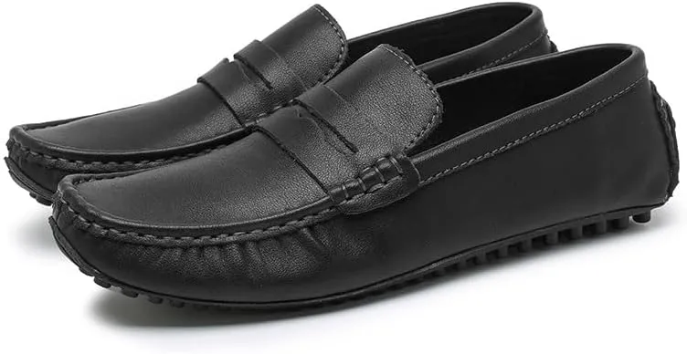 Men's Loafers Solid Color Leather Penny Driving Loafers Flexible Lightweight Comfortable Wedding Slip On
